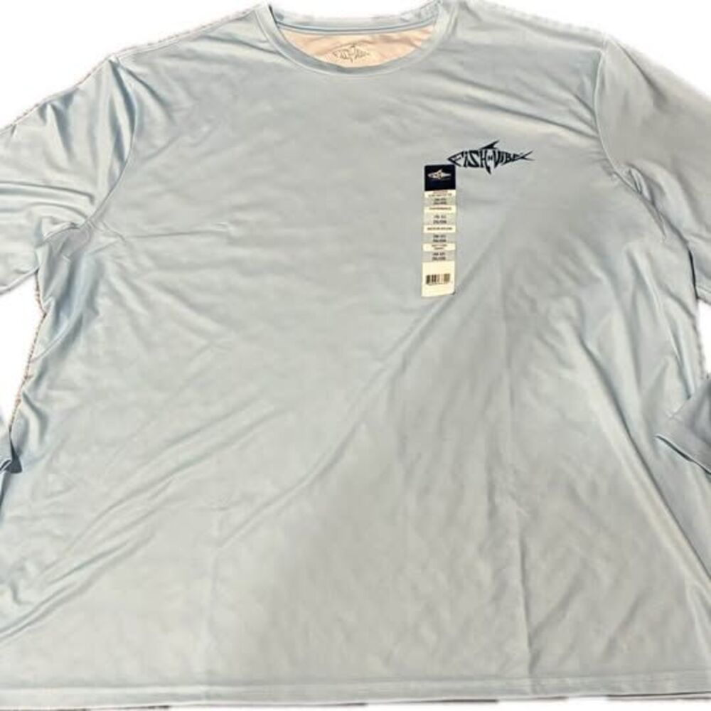 New Fish N Vibe Mens 2XL Long Sleeve Performance Fishing Shirt Marlin Graphic